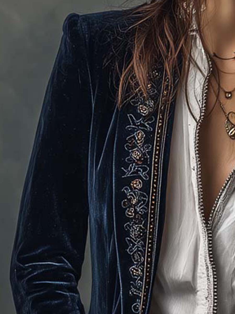 Embroidered Longline Jacket