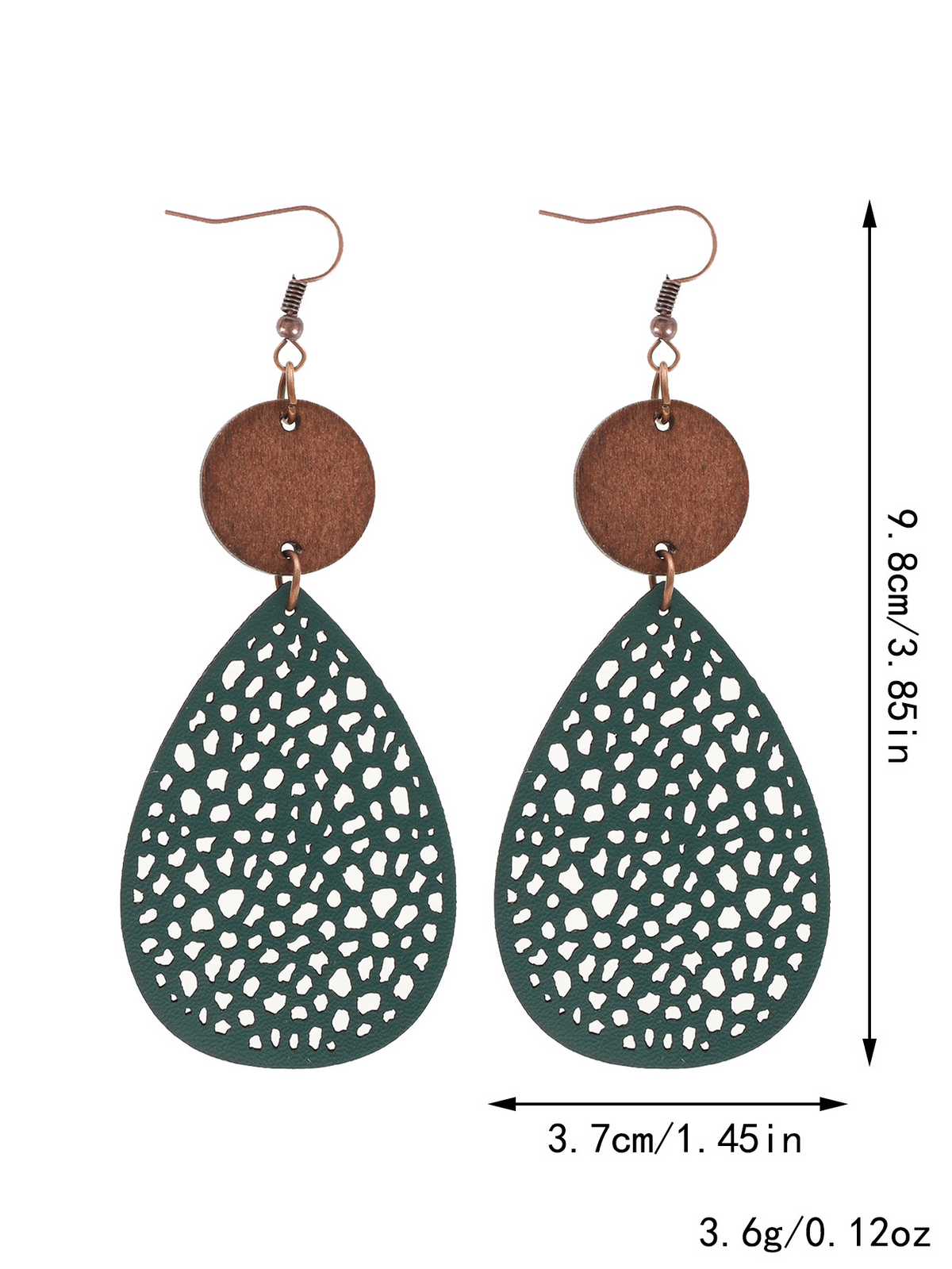 Vintage Style Hollow-Out PU Leather Drop Earrings