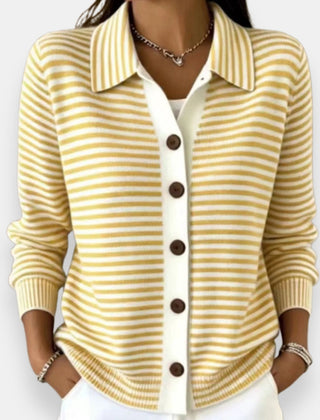 Striped Button Cardigan