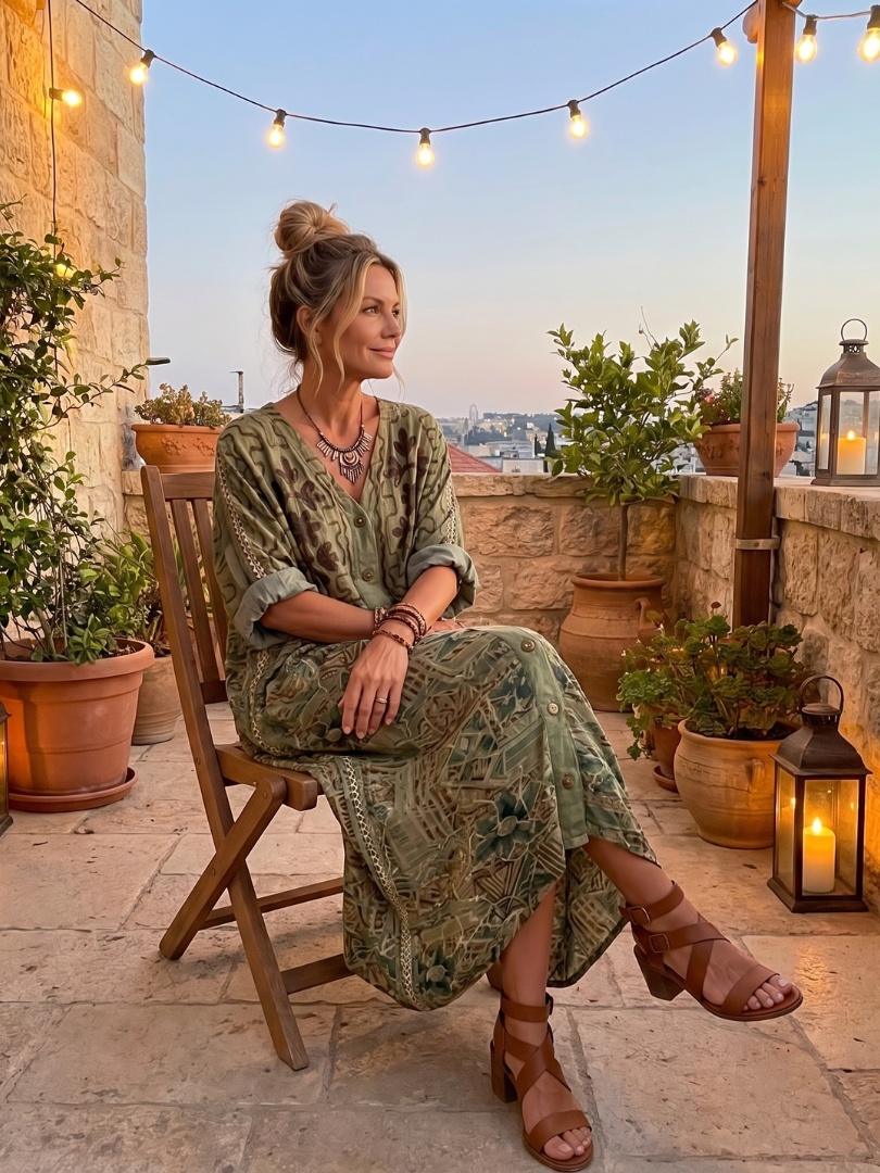 Nora | Oversized Button-Front Midi Dress with Pocket