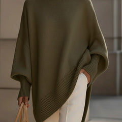 Oversized Draped Wide-Neck Sweater