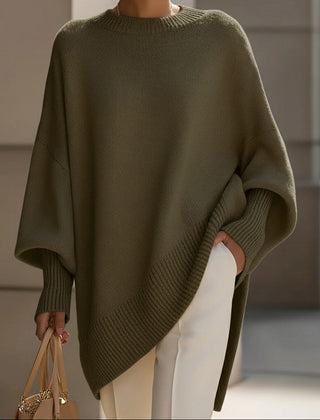 Oversized Draped Wide-Neck Sweater
