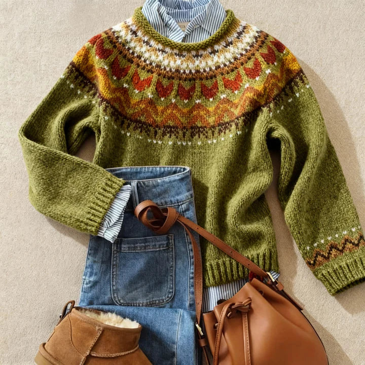 Olive Fair Isle Jumper