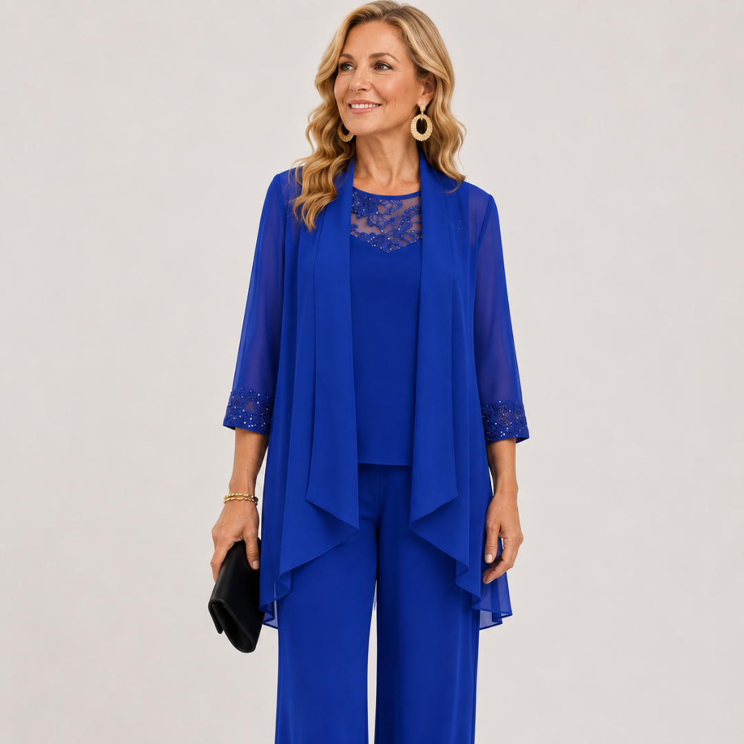 Flowing Jacket & Wide-Leg Pant Set