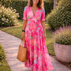 Floral V-Neck Maxi Dress