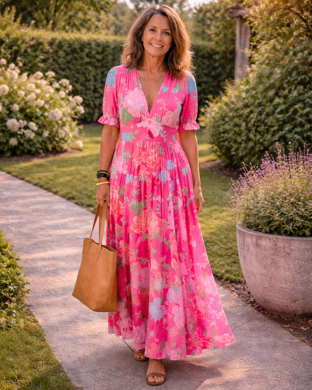 Floral V-Neck Maxi Dress