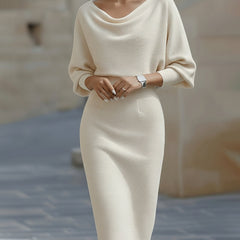 Draped Batwing-Sleeve Dress for Women