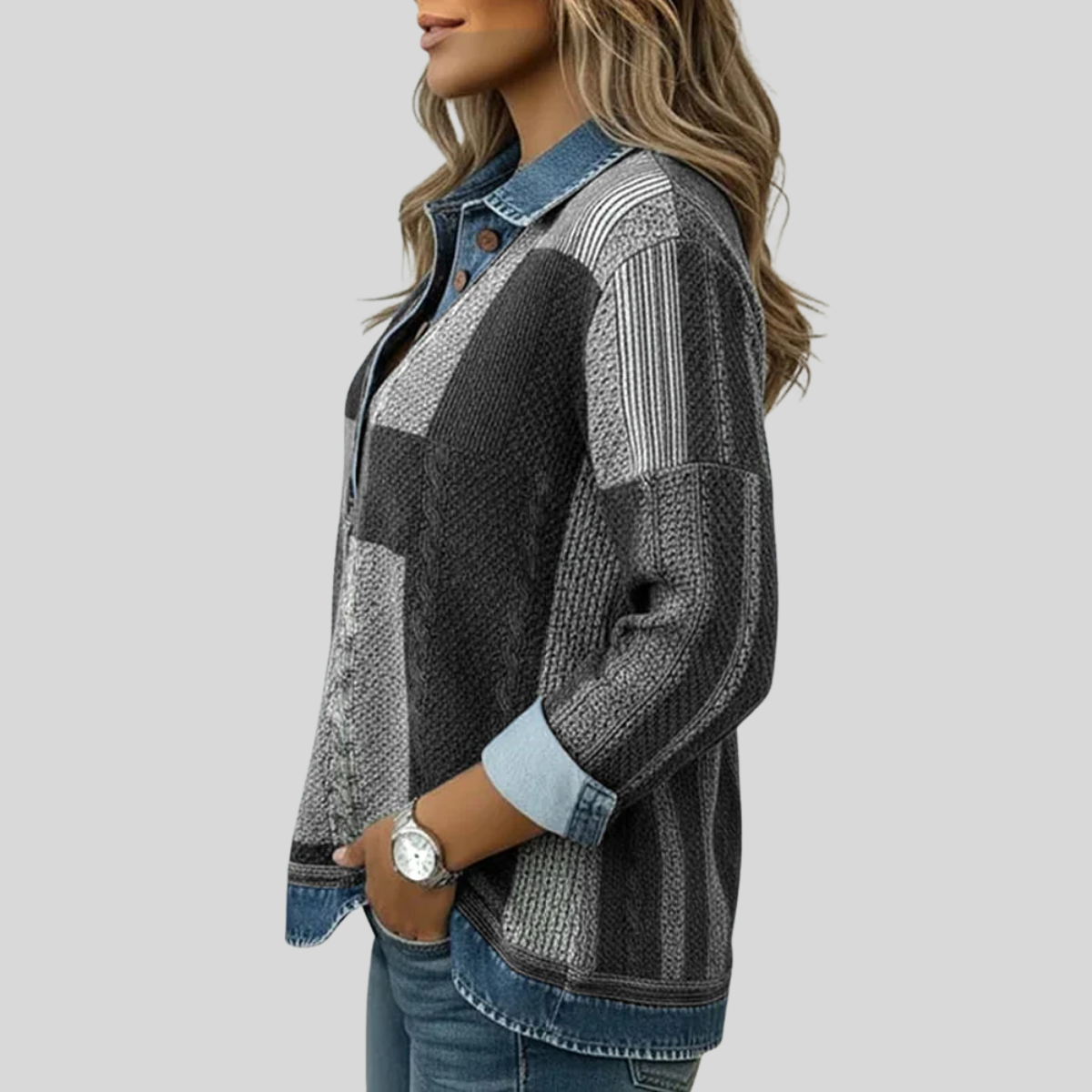 Colorblock Print Sweatshirt