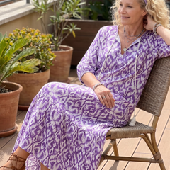 Marisa | Flowy Printed Midi Dress with Tie Detail
