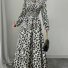 Odette | Tie-Neck Maxi Dress with Puff Sleeves