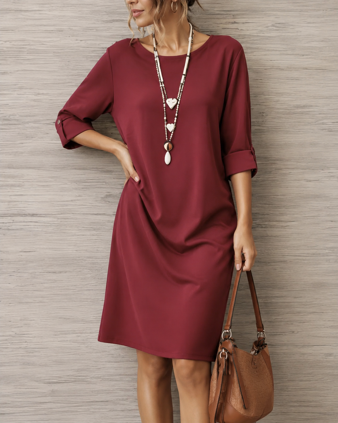 Tummy-Concealing Midi Dress
