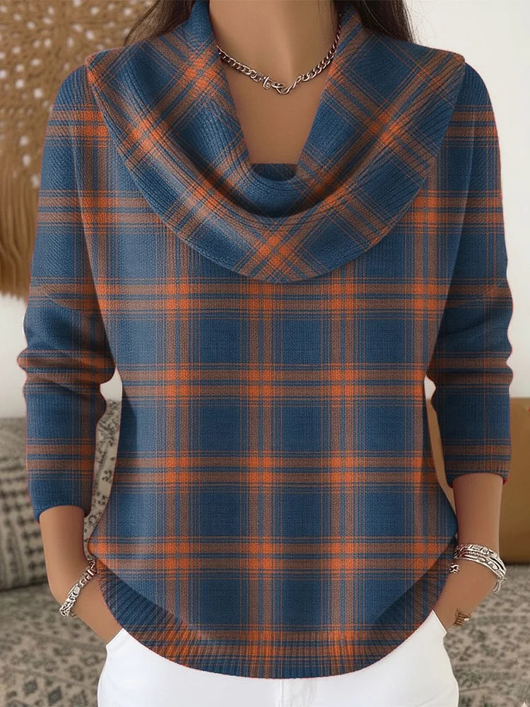 Plaid Print Casual Cotton Buttoned Cardigan Sweater