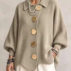 Oversized Collared Button Cardigan