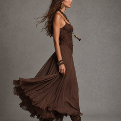 Lace corset maxi dress full length