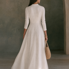 Linen A-Line Maxi Dress for Women