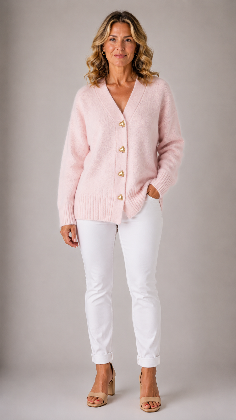 Hazel | Heart Button Luxury Cardigan