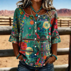 Vintage Floral Blouse