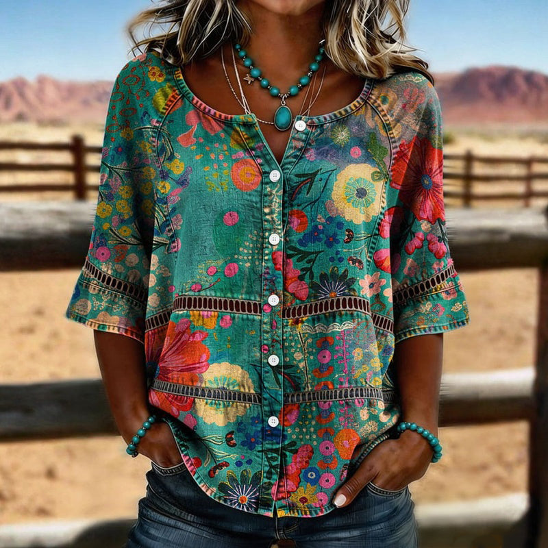 Vintage Floral Blouse