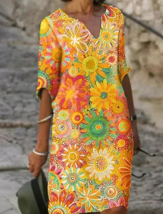Nira | Vivid Floral Midi Dress