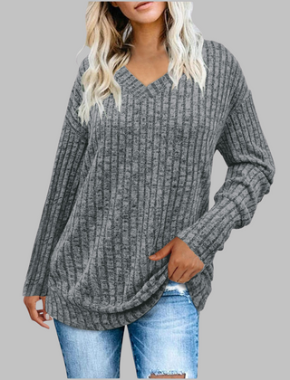 Comfy V-Neck Long Sleeve Top