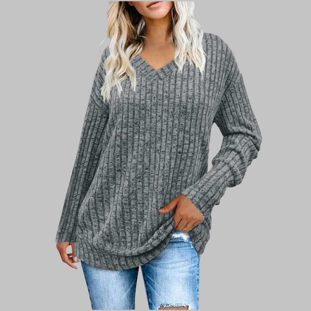 Comfy V-Neck Long Sleeve Top
