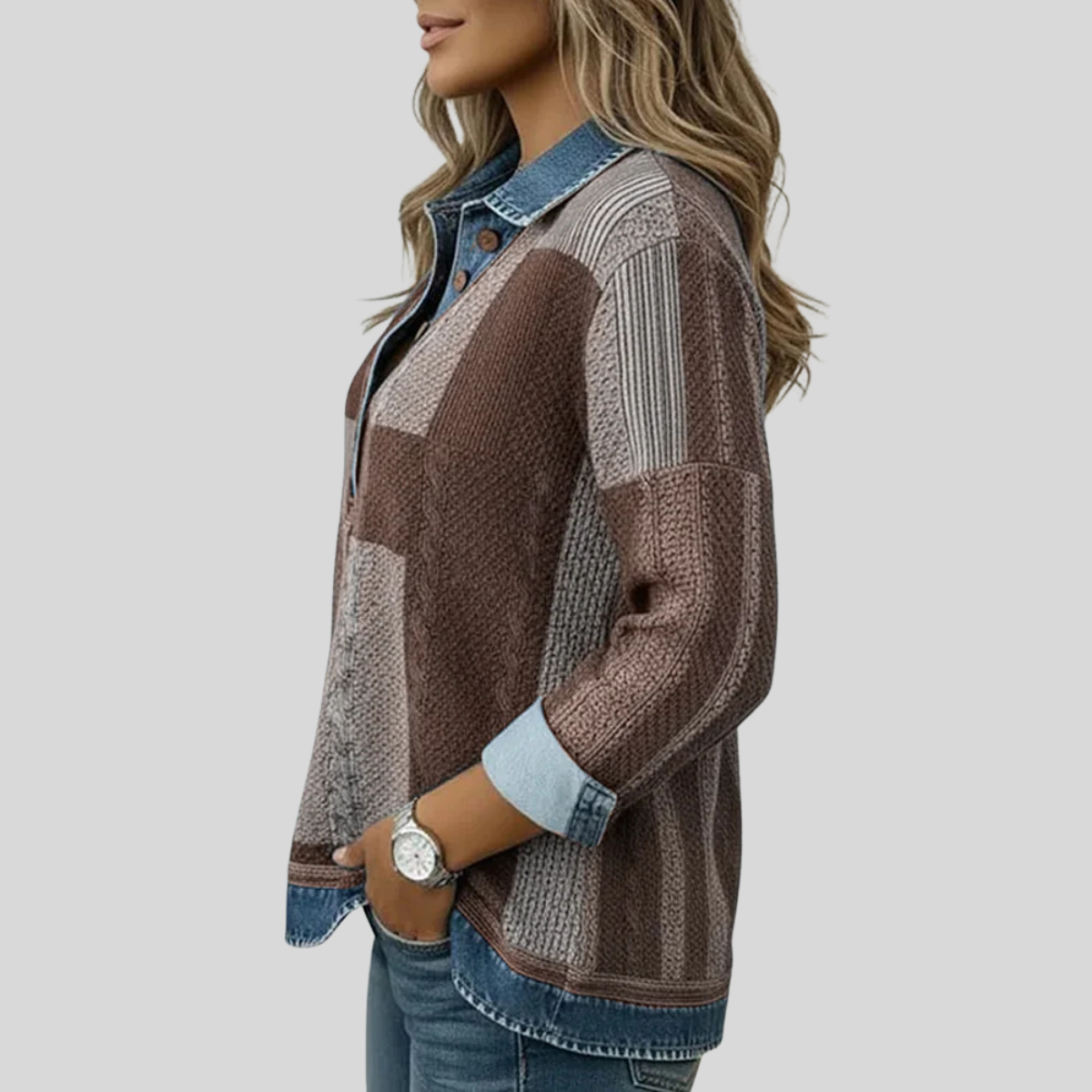 Colorblock Print Sweatshirt