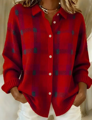 Plaid Button Cardigan