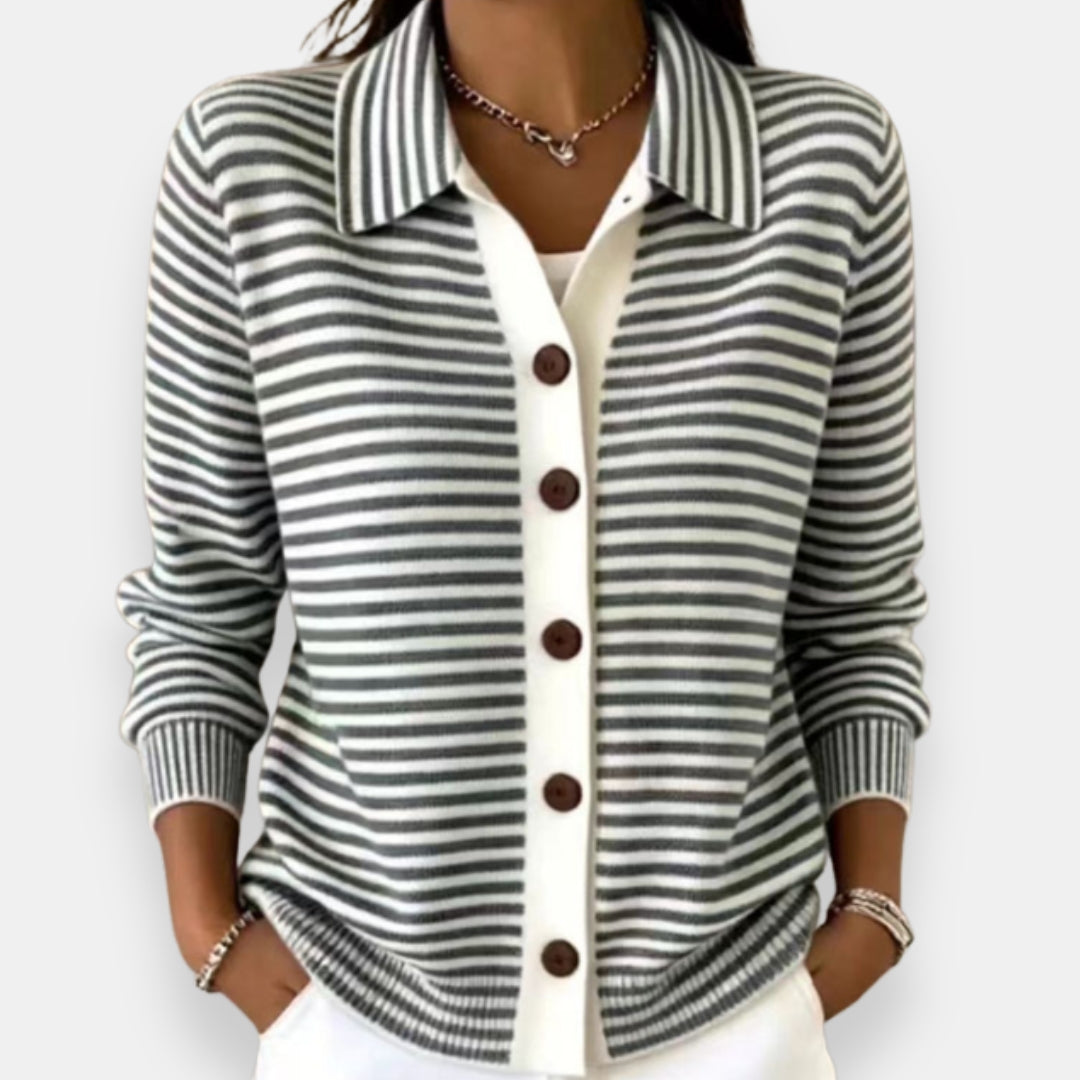 Striped Button Cardigan
