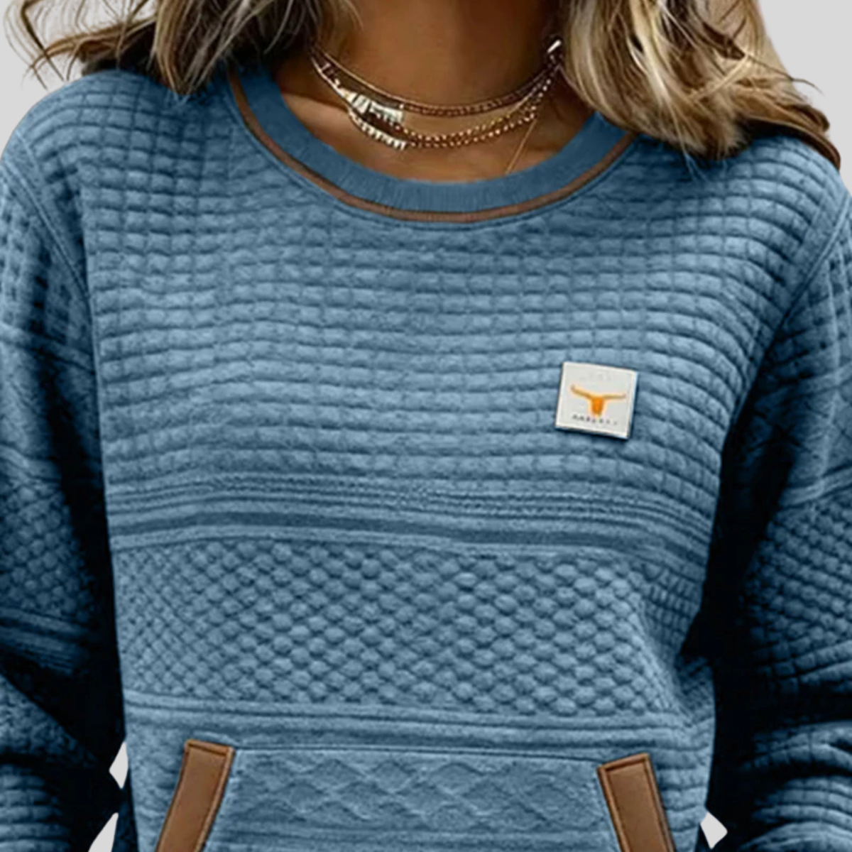 Crew Neck Colorblock Sweatshirt