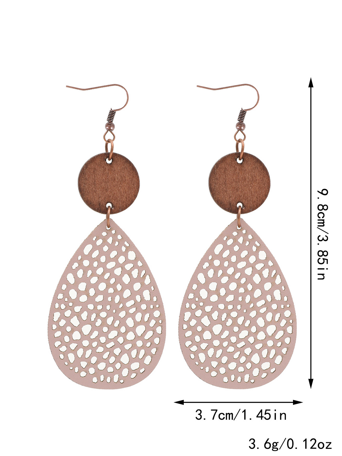 Vintage Style Hollow-Out PU Leather Drop Earrings