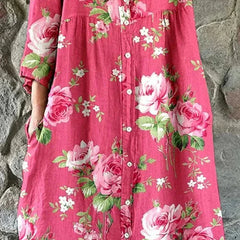 Maddie | Floral Art Shirt Dress