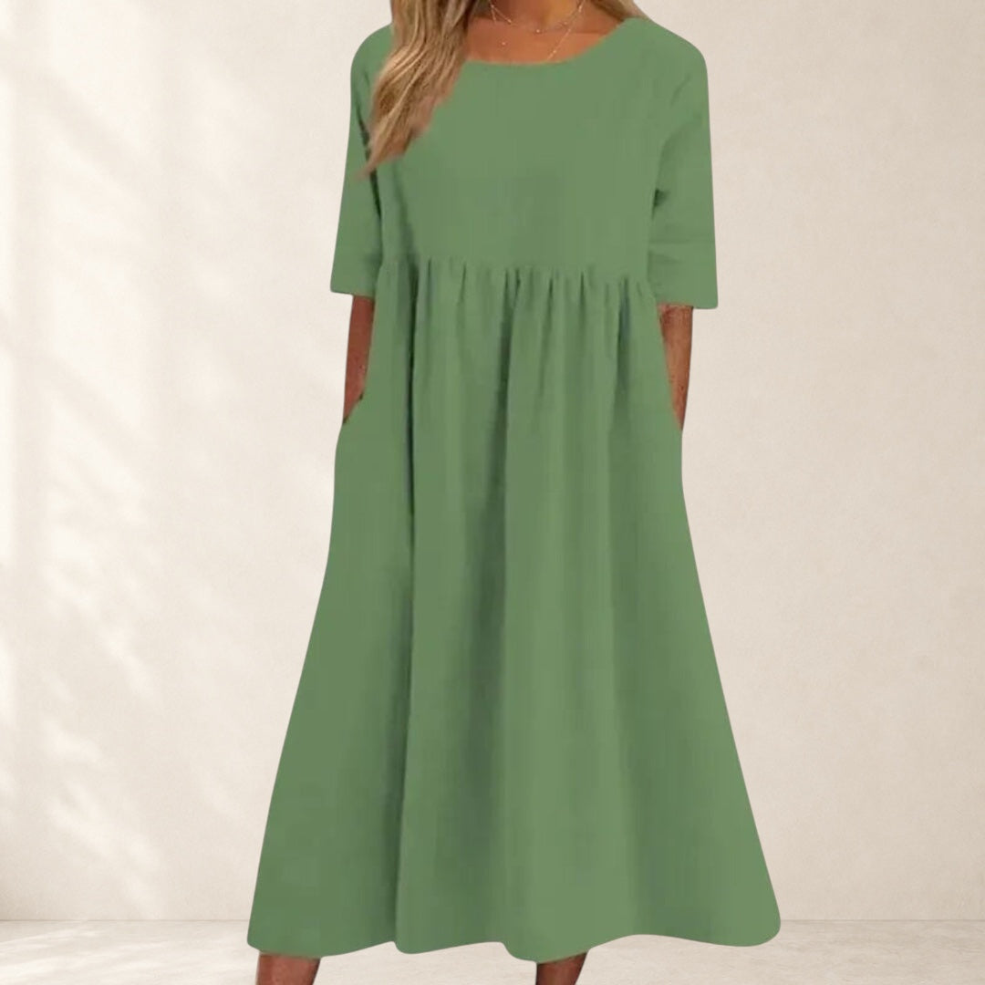 Elegant Short-Sleeved Dress