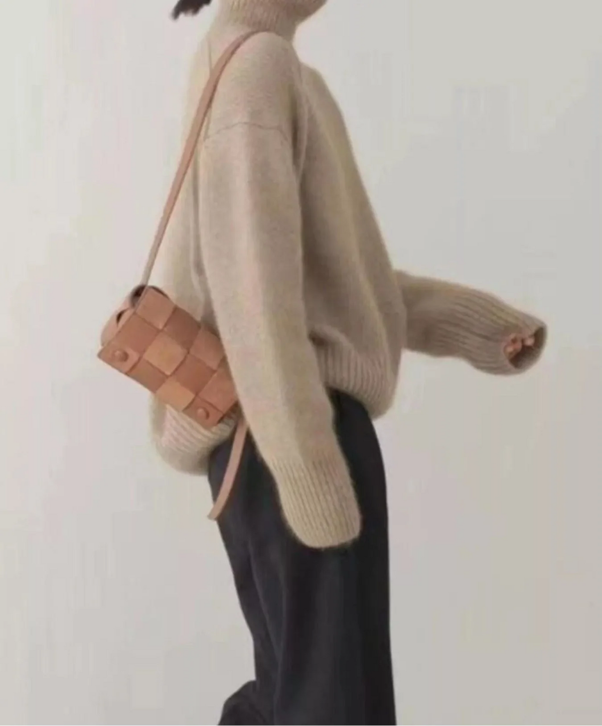 Turtleneck Dropped Shoulder Sweater