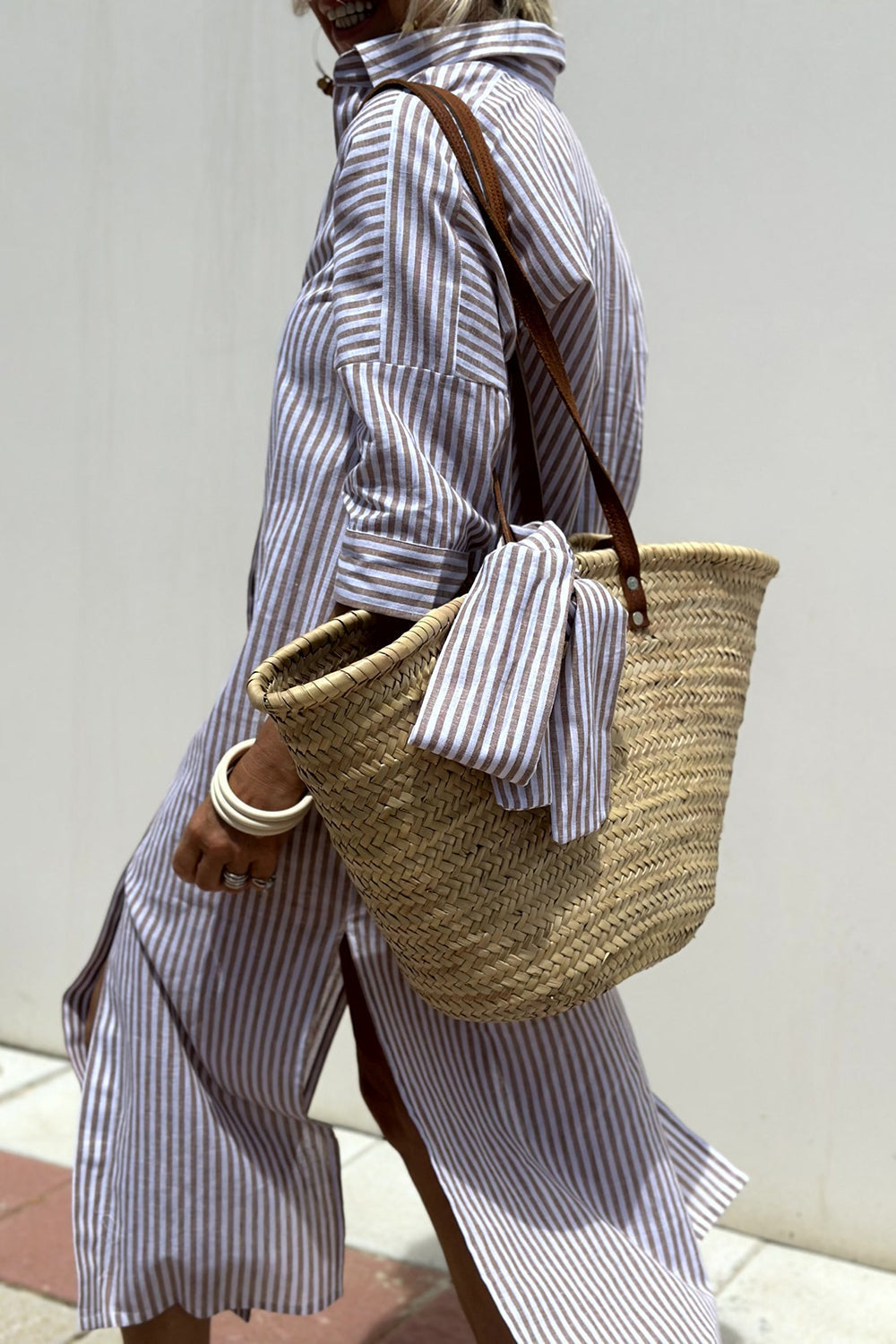 Sophia | Classic Striped Shirt Dress