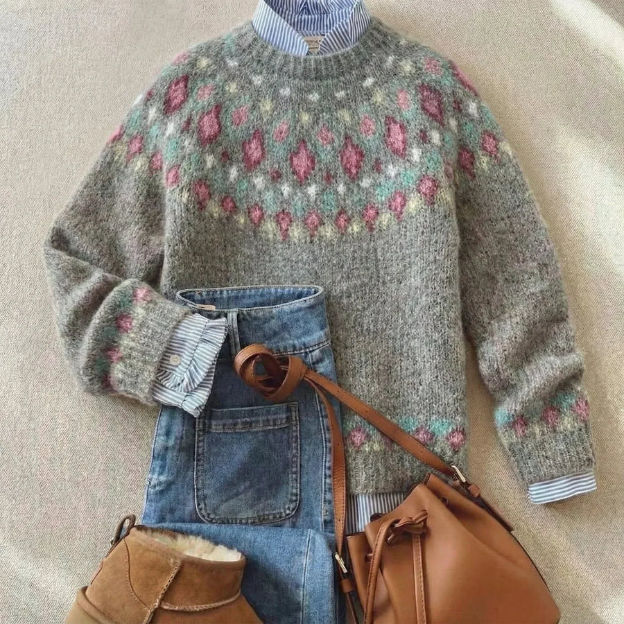 Rose Fair Isle Yoke Jumper