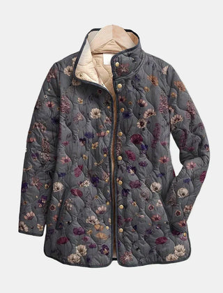 Vintage Floral Print Quilted Jacket