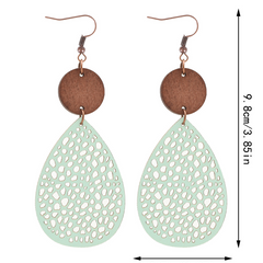 Vintage Style Hollow-Out PU Leather Drop Earrings