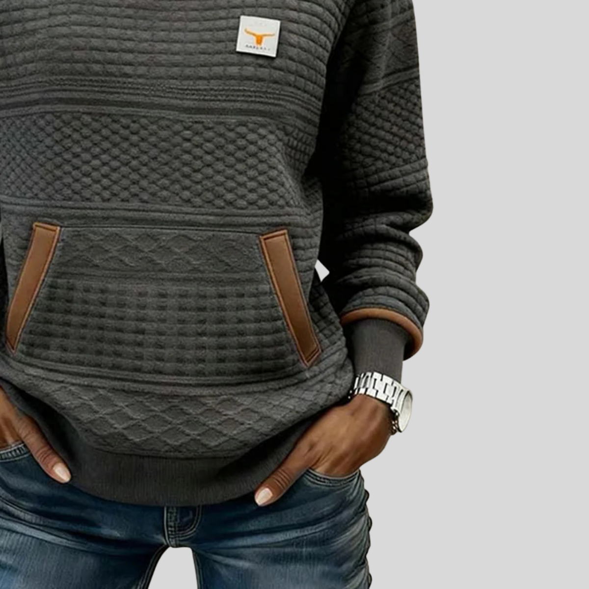 Crew Neck Colorblock Sweatshirt