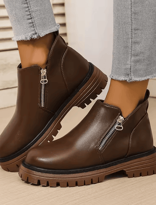 Nova | Platform Ankle Boots with Side Zipper
