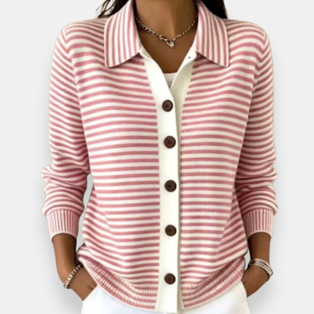 Striped Button Cardigan