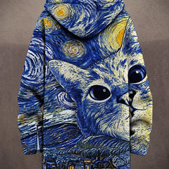 Starry Cats Art Hooded Jacket