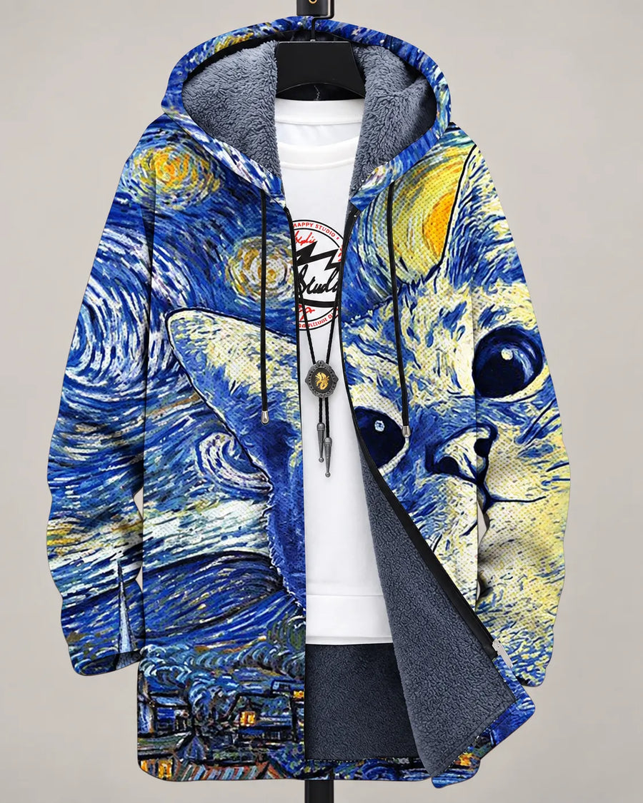 Starry Cats Art Hooded Jacket