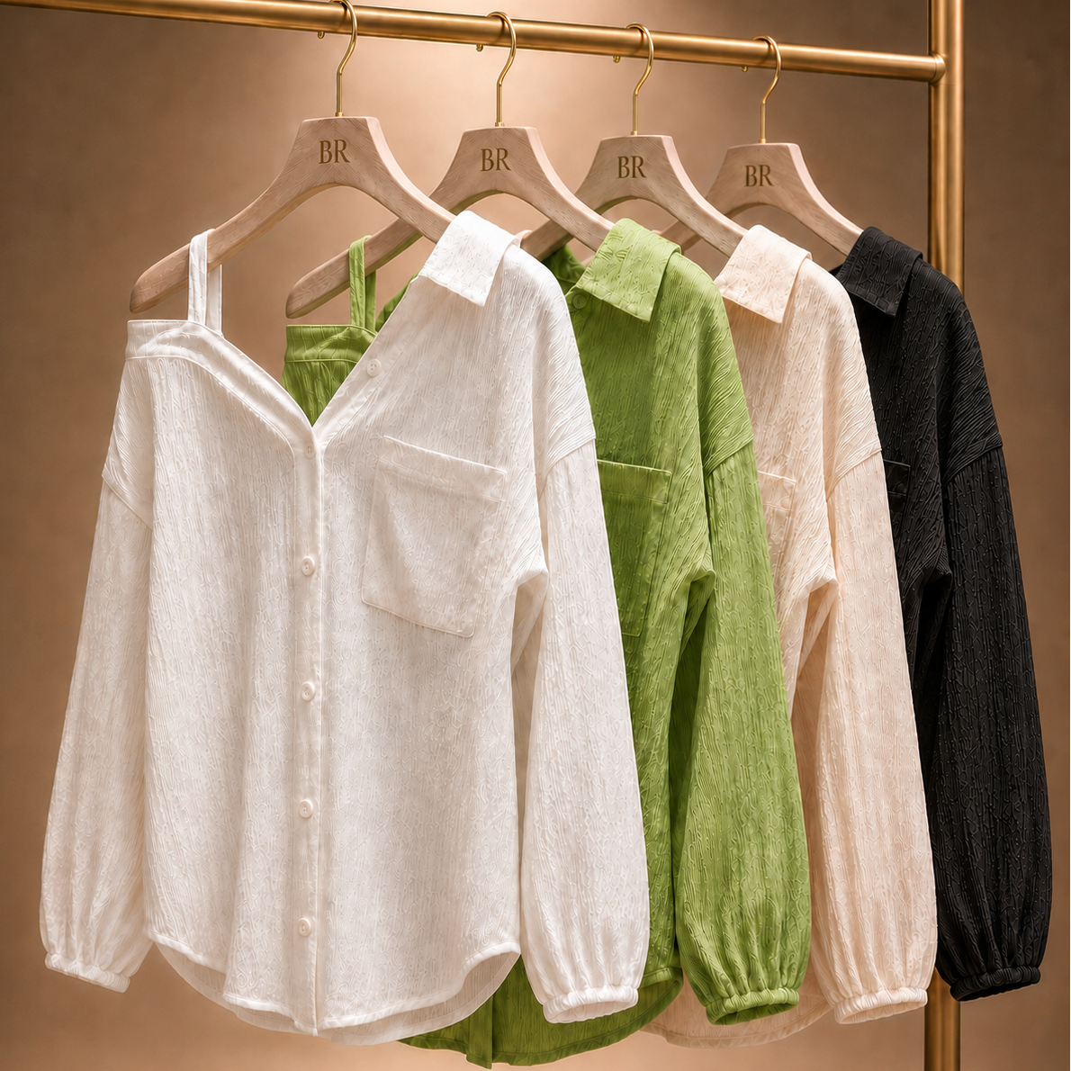 Off-Shoulder Linen Shirt