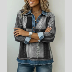 Colorblock Print Sweatshirt