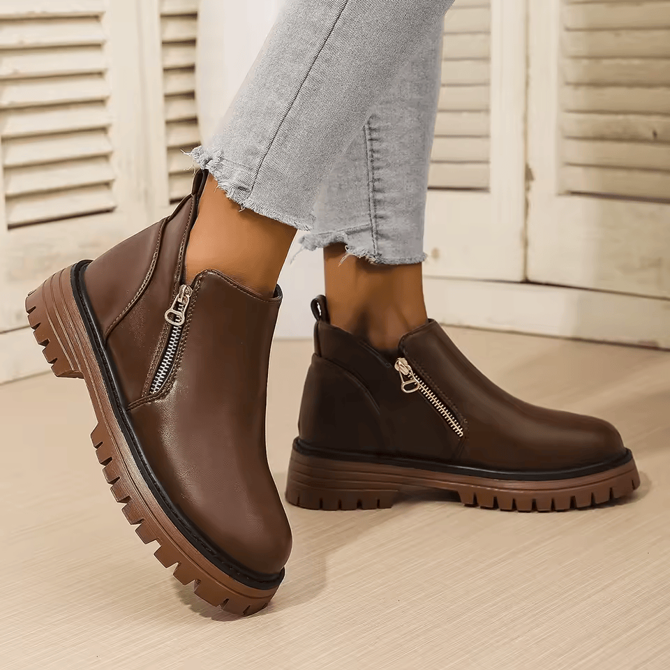Nova | Platform Ankle Boots with Side Zipper