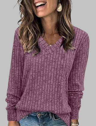 Comfy V-Neck Long Sleeve Top