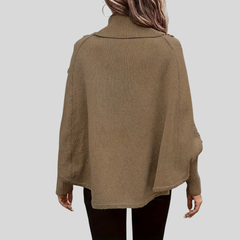 High-Neck Cable-Knit Sweater