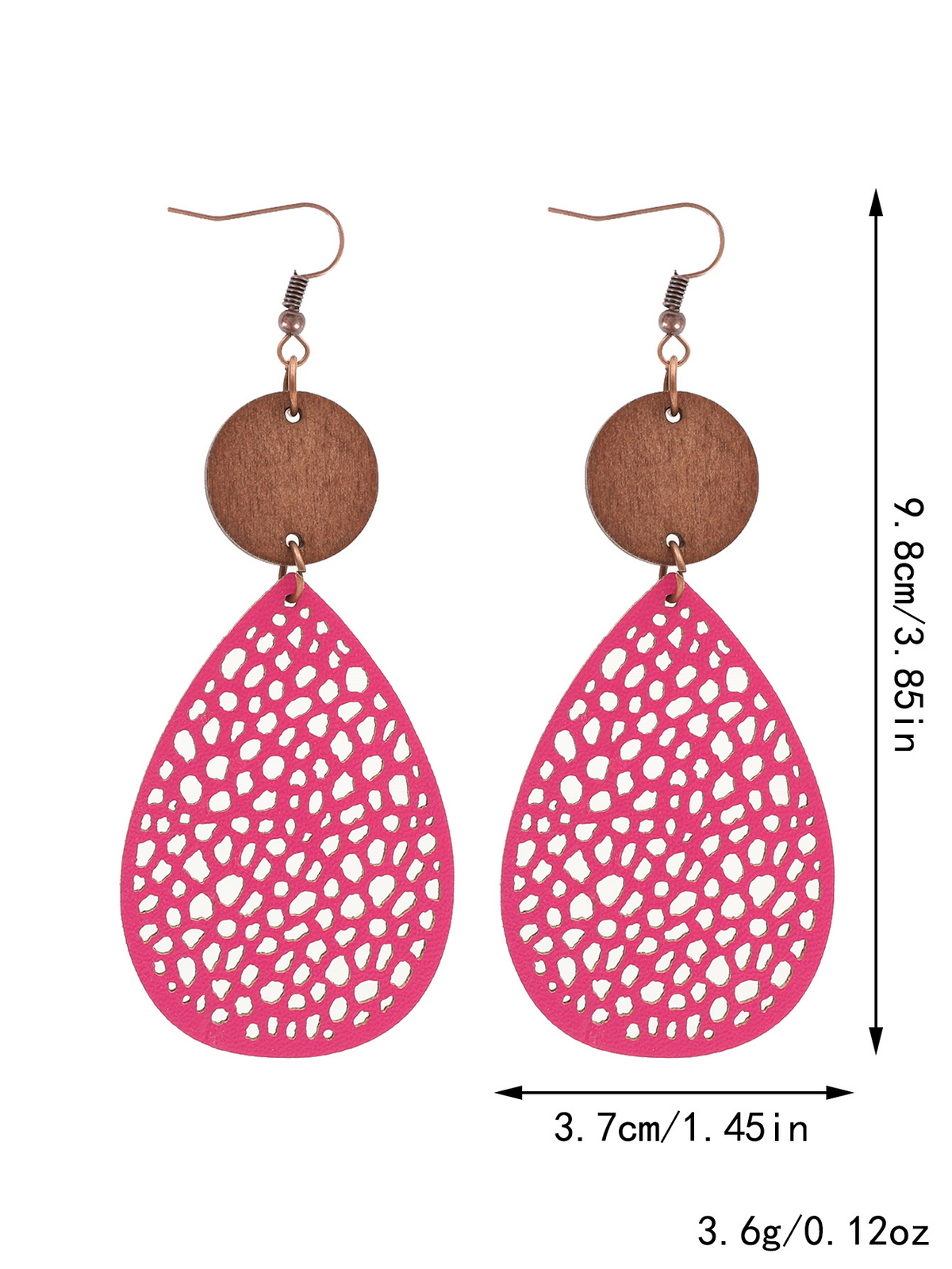Vintage Style Hollow-Out PU Leather Drop Earrings
