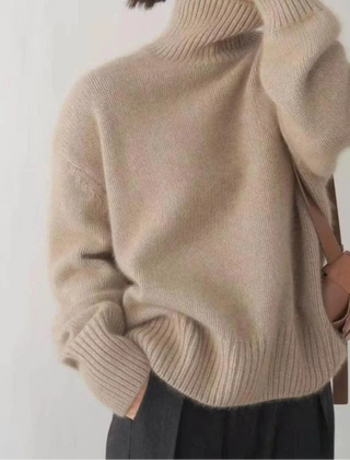 Turtleneck Dropped Shoulder Sweater