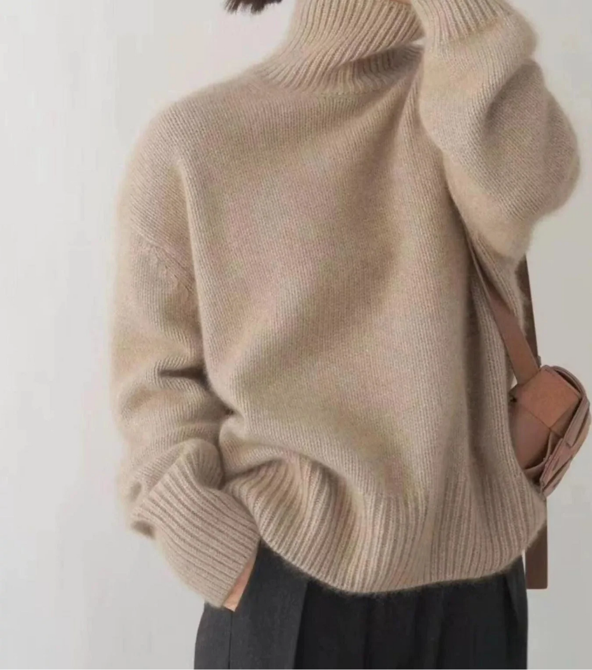 Turtleneck Dropped Shoulder Sweater